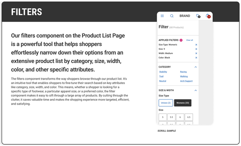 Snapshot of a page from the design system