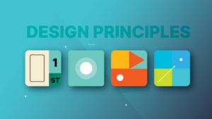 A graphic show four abstract blocks each representing an important undisclosed UX design principle.