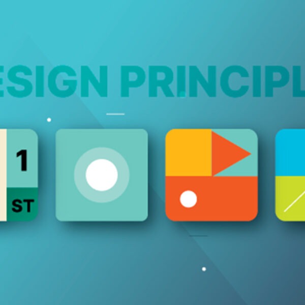 A graphic show four abstract blocks each representing an important undisclosed UX design principle.